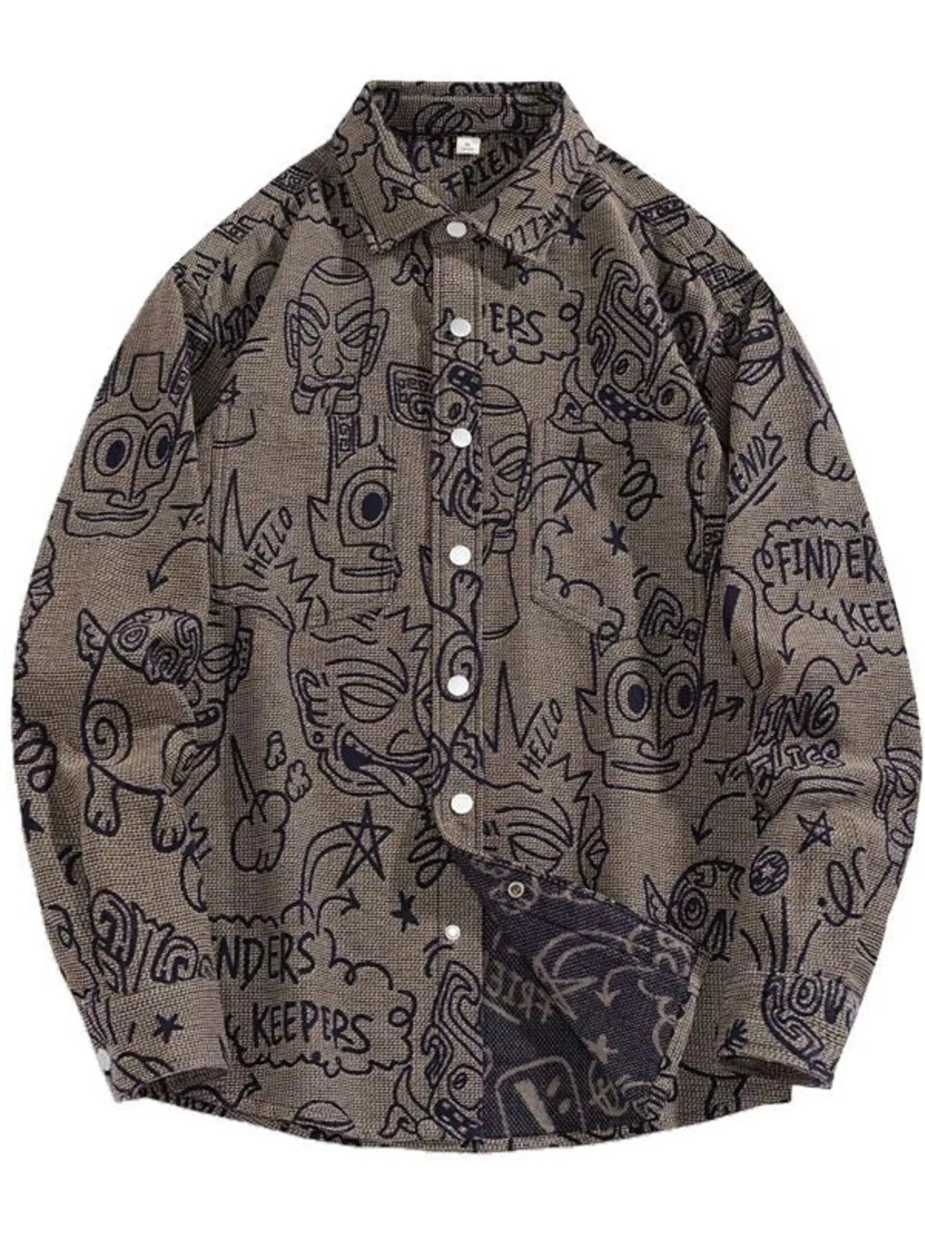 Men's Plus Size Casual Button Up Long Sleeve Shirt by Trendsi