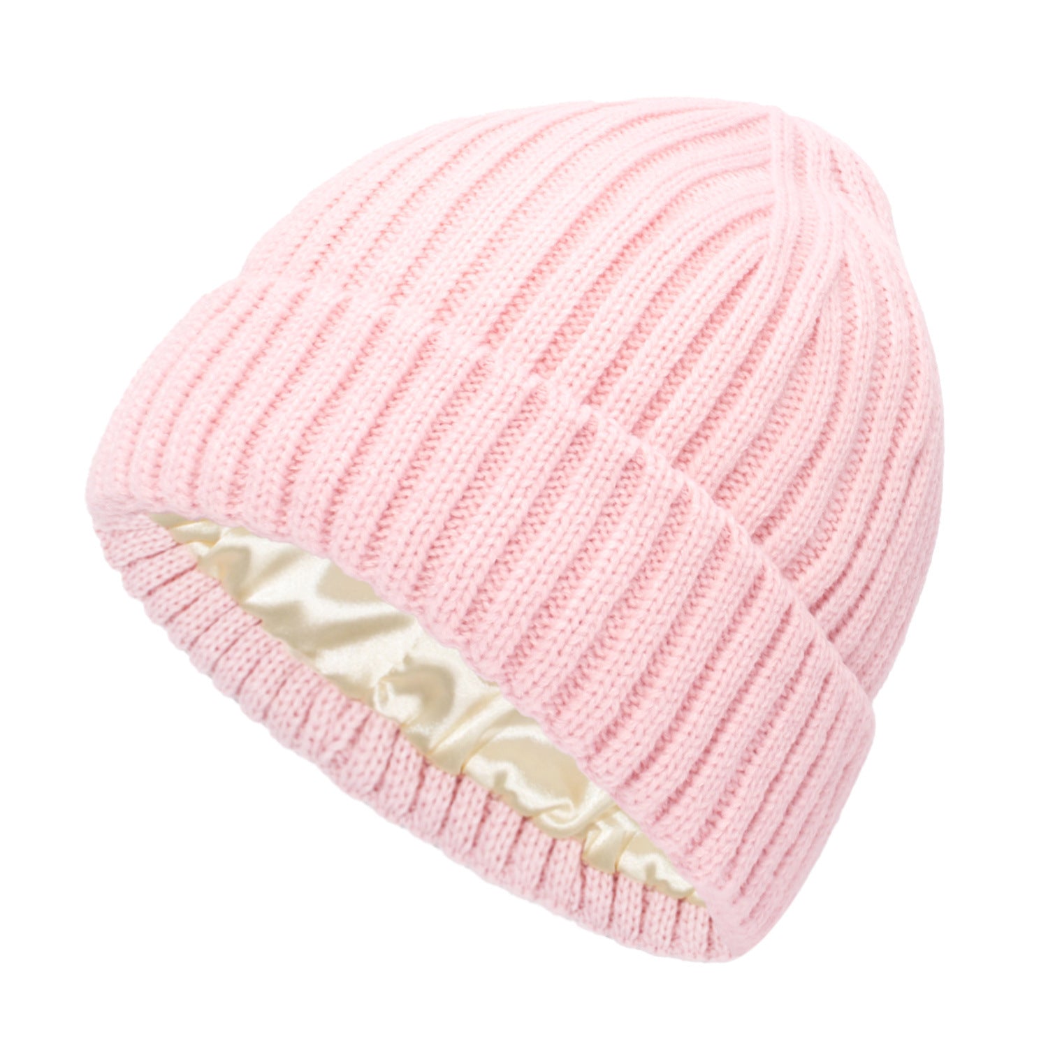 Satin Warm All-matching Slipover Knitted Hat by DC-THE CEO