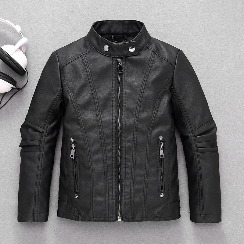 Children's Clothing Children's Leather Boys And Girls Motorcycle Jacket New European And American Children Medium And Big Children Fashionable Jacket by DC-THE CEO