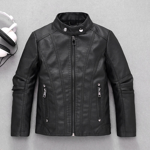 Children's Clothing Children's Leather Boys And Girls Motorcycle Jacket New European And American Children Medium And Big Children Fashionable Jacket by DC-THE CEO