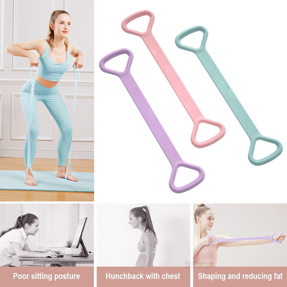 Yoga Fitness Resistance Band, Arm Back Training Elastic Ropes - Pure Barre Workout Chest Arm And Shoulder Stretch Bands Exercise Equipment For Physical Therapy,Yoga,Pilates,Stretching by DC-THE CEO
