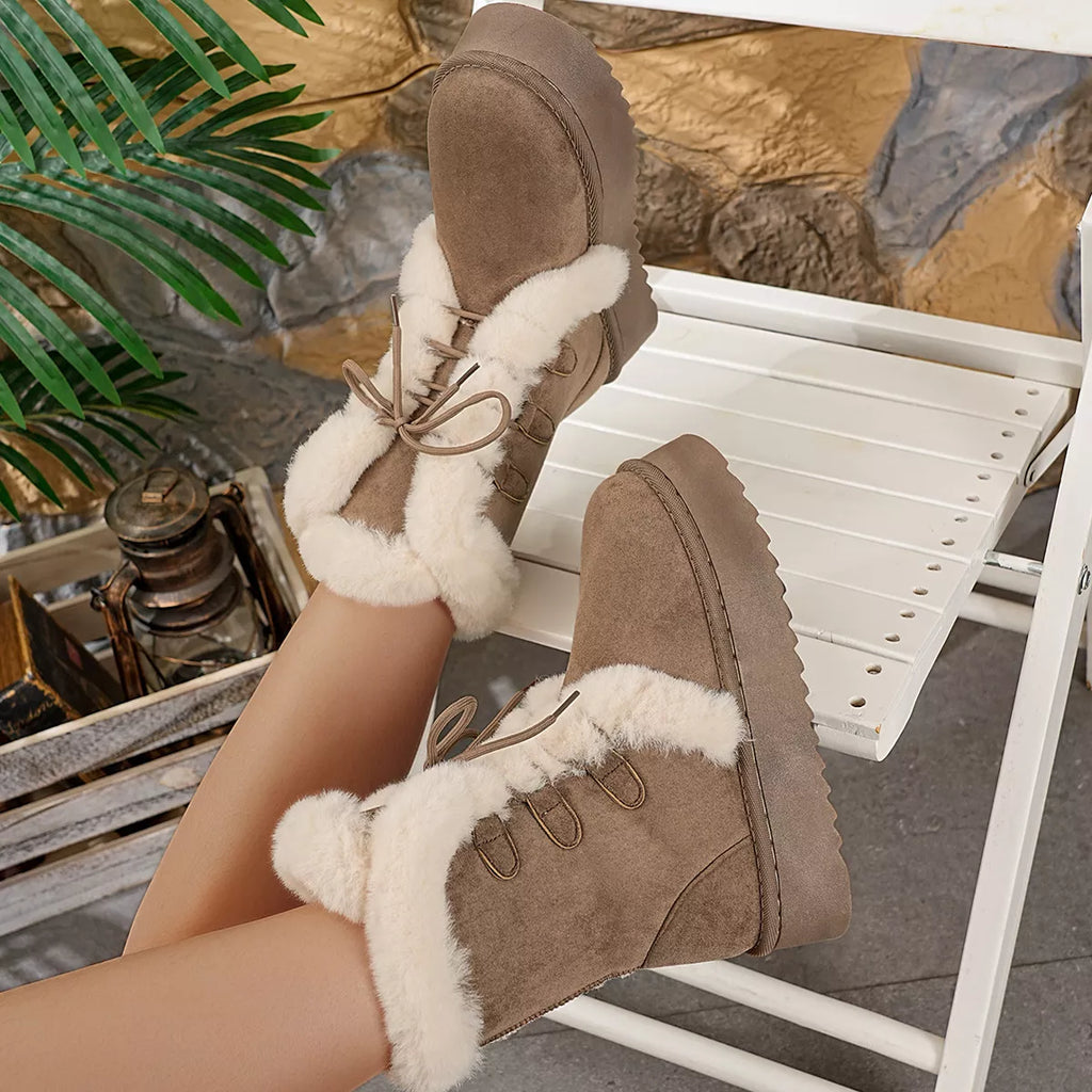 Round Toe Platform Boots by Trendsi