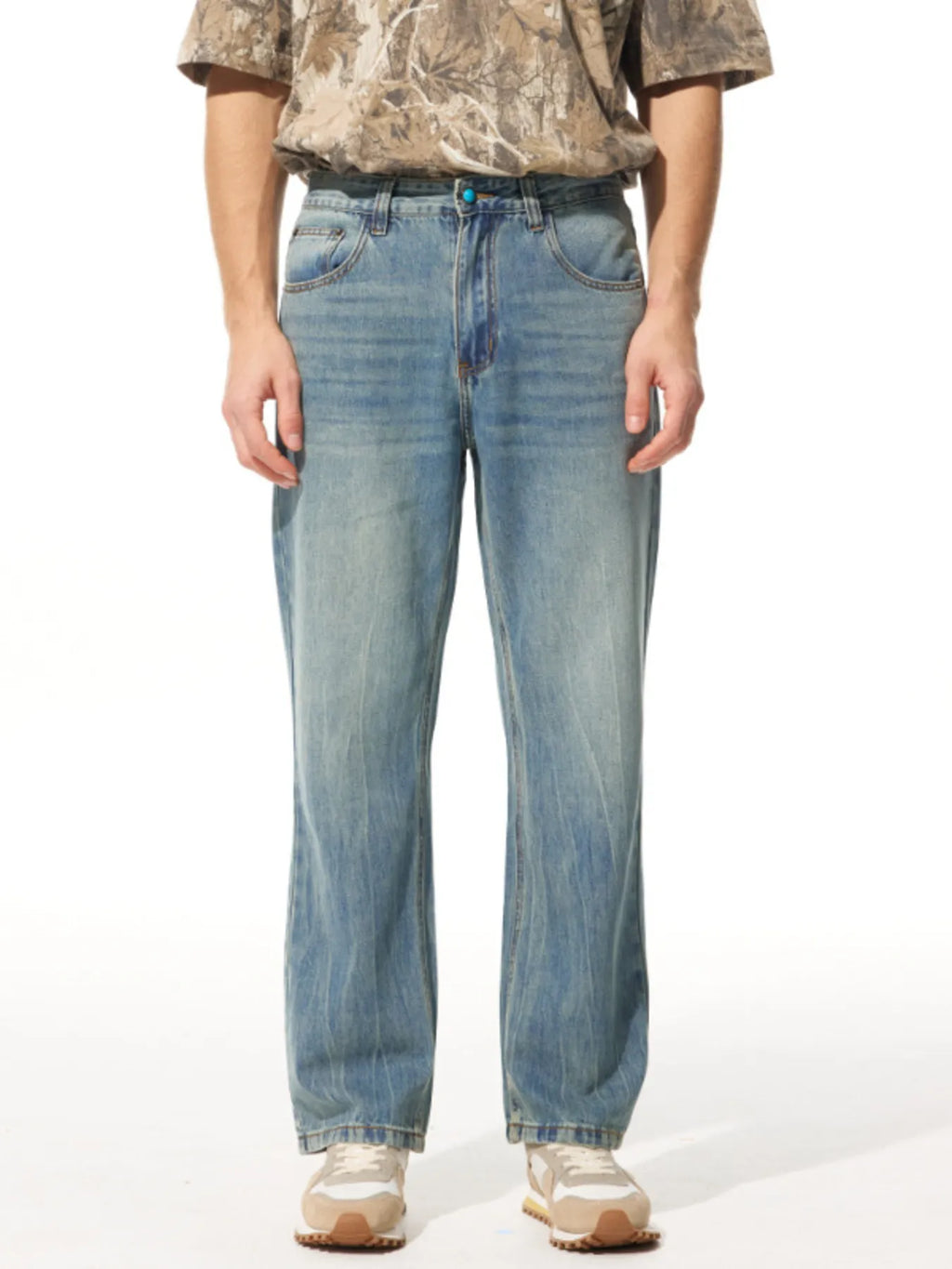 Men's Relaxed Fit Vintage Wash Pants by Trendsi