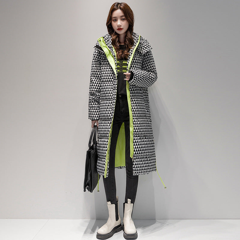 Plaid Down Cotton-padded Coat For Women Houndstooth by DC-THE CEO