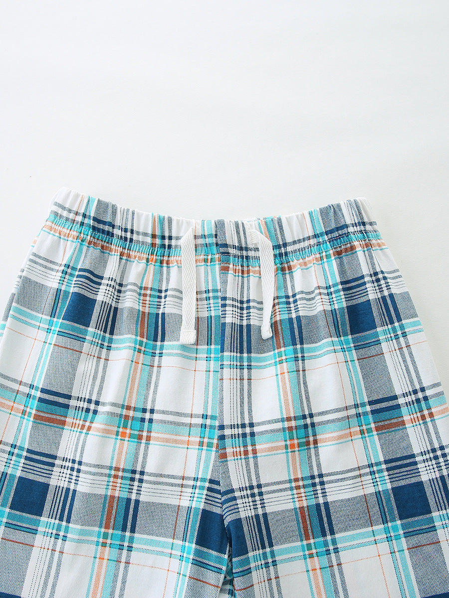 Children's Ocean Friends Tee and Plaid Shorts Set by Trendsi