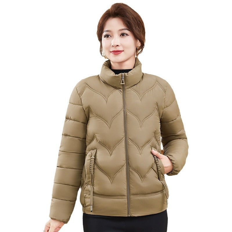 Fashion Stand Collar Pure Color Cotton Clothing Women by DC-THE CEO