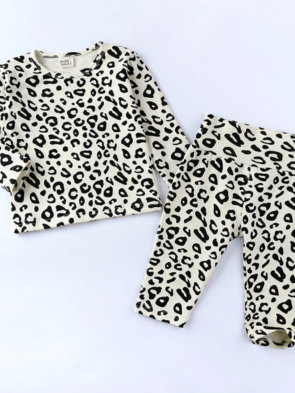 Children's Leopard Print Long Sleeve Top and Pants Set by Trendsi
