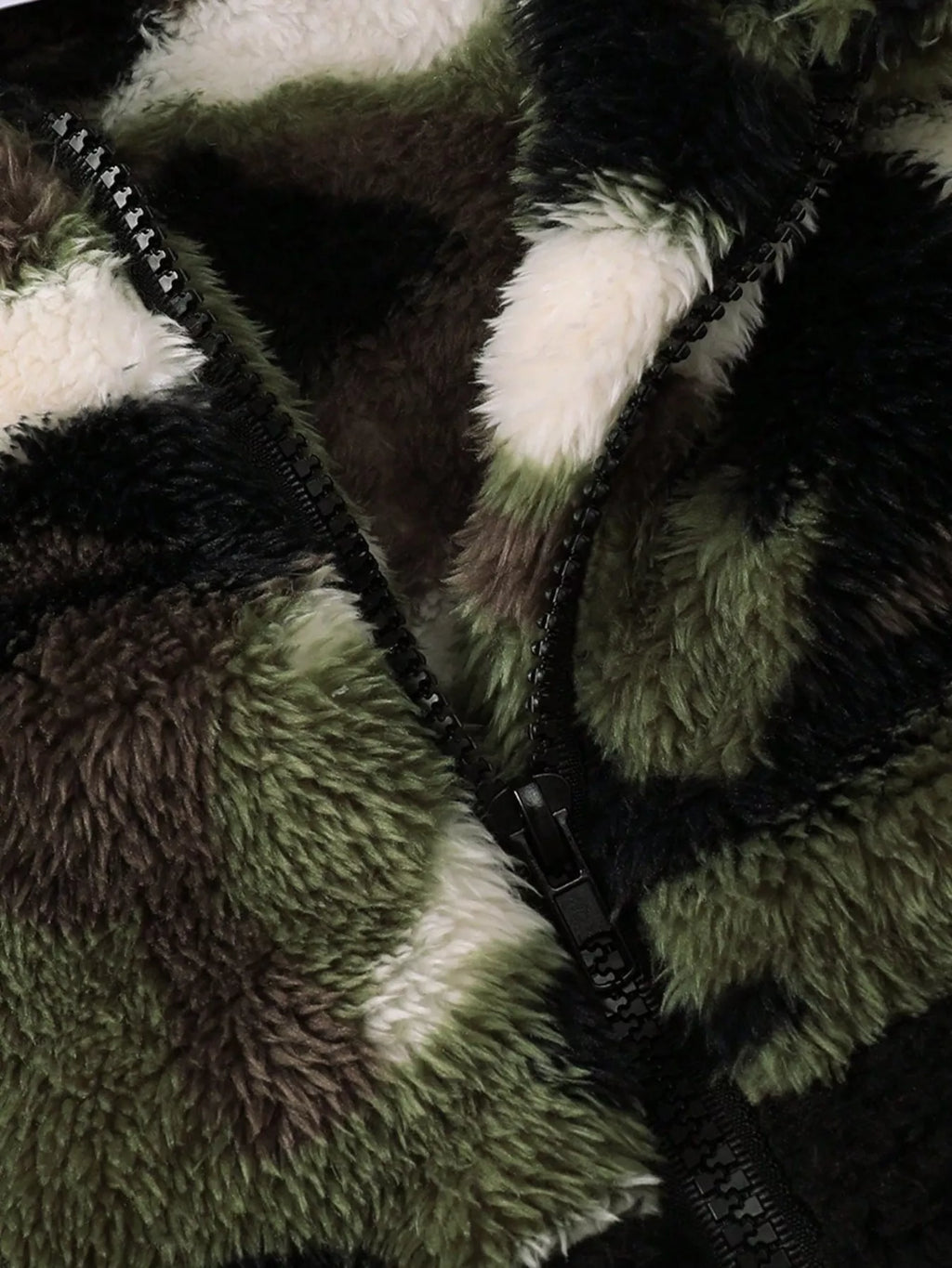Children's Camouflage Plush Hooded Jacket by Trendsi