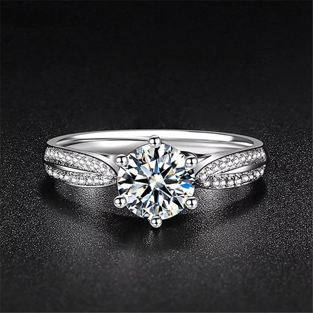 1 Carat Moissanite 925 Sterling Silver Ring by Trendsi