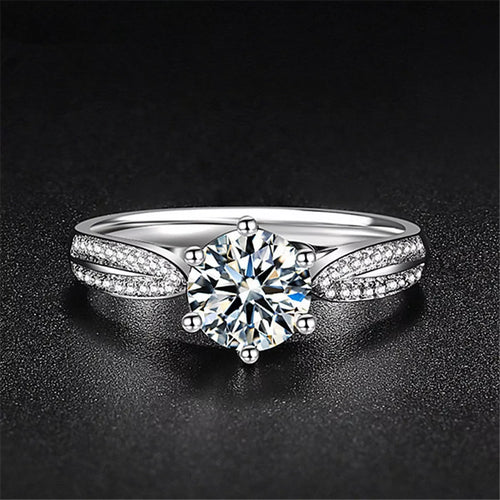 1 Carat Moissanite 925 Sterling Silver Ring by Trendsi