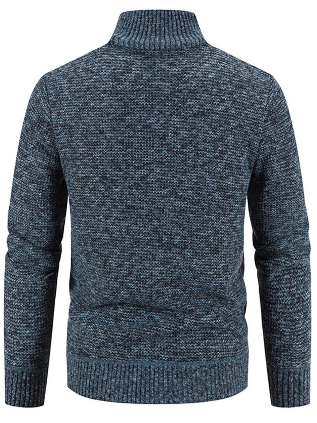 Men's Plus Size Quilted Knit Bomber Jacket with Stand Collar by Trendsi