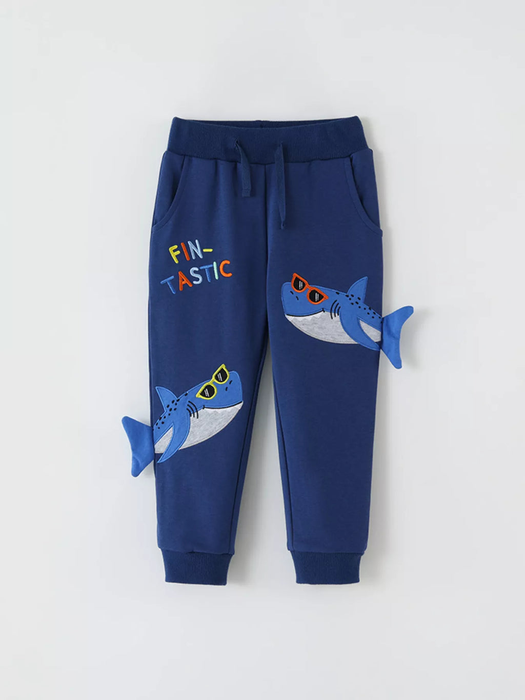 Children's Shark Applique Joggers by Trendsi