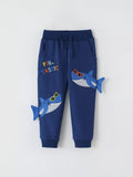 Children's Shark Applique Joggers by Trendsi