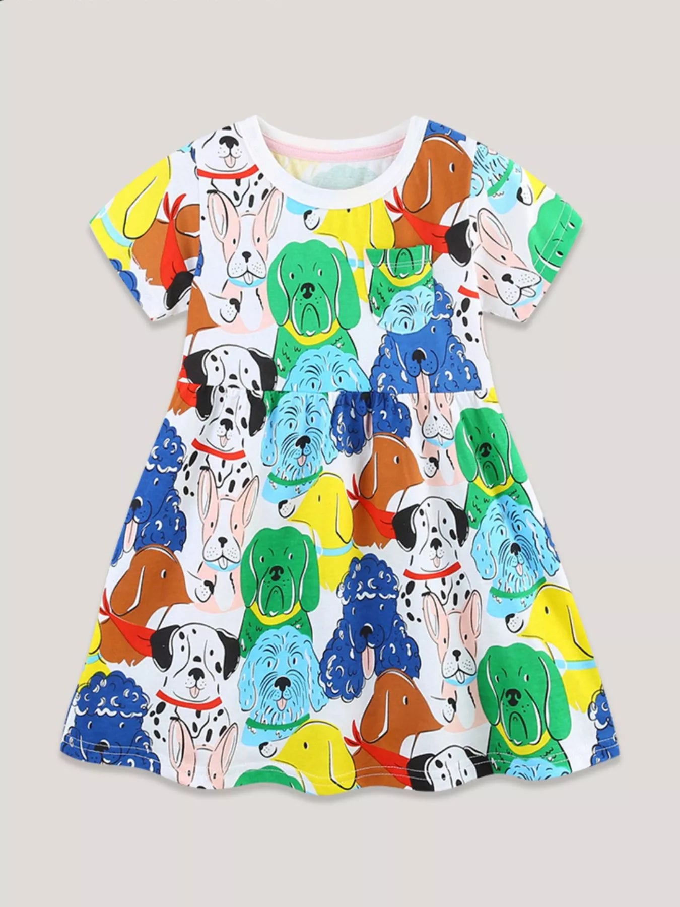 Children's Cartoon Dog Print Casual Dress by Trendsi