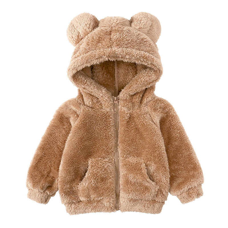 Children Berber Fleece Coat Children's Clothing Cartoon Bear Boy Thickened by DC-THE CEO