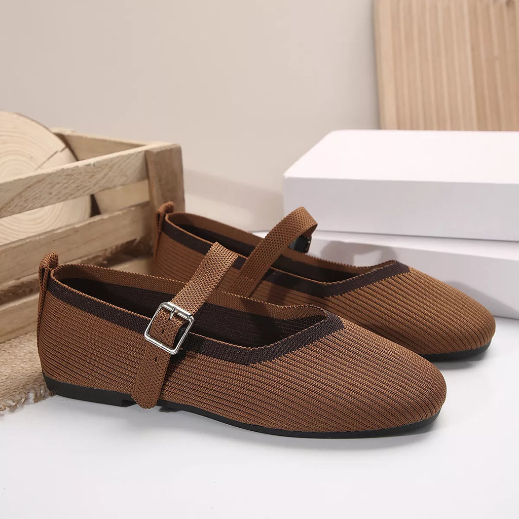 Round Toe Mesh Slip-Ons by Trendsi