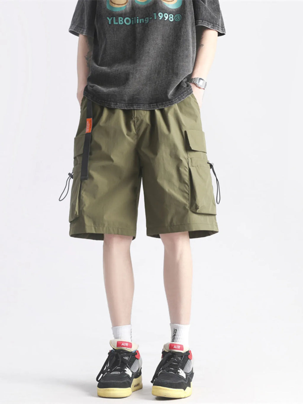 Men 's Full Size Multi-Pocket Relaxed Fit Cargo Shorts Plus Size by Trendsi