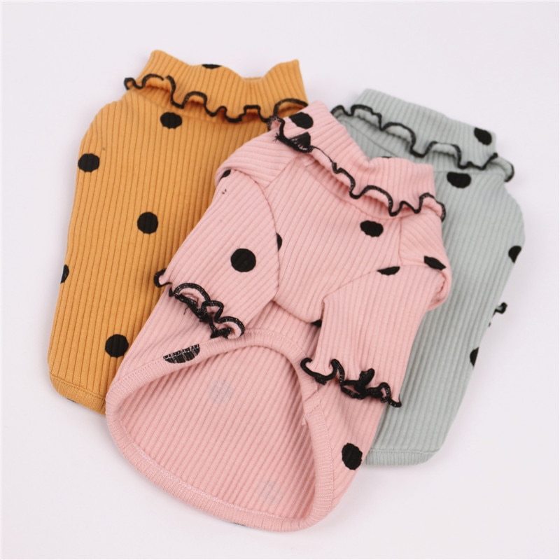 Dot turtleneck dog bottoming shirt by DC-THE CEO