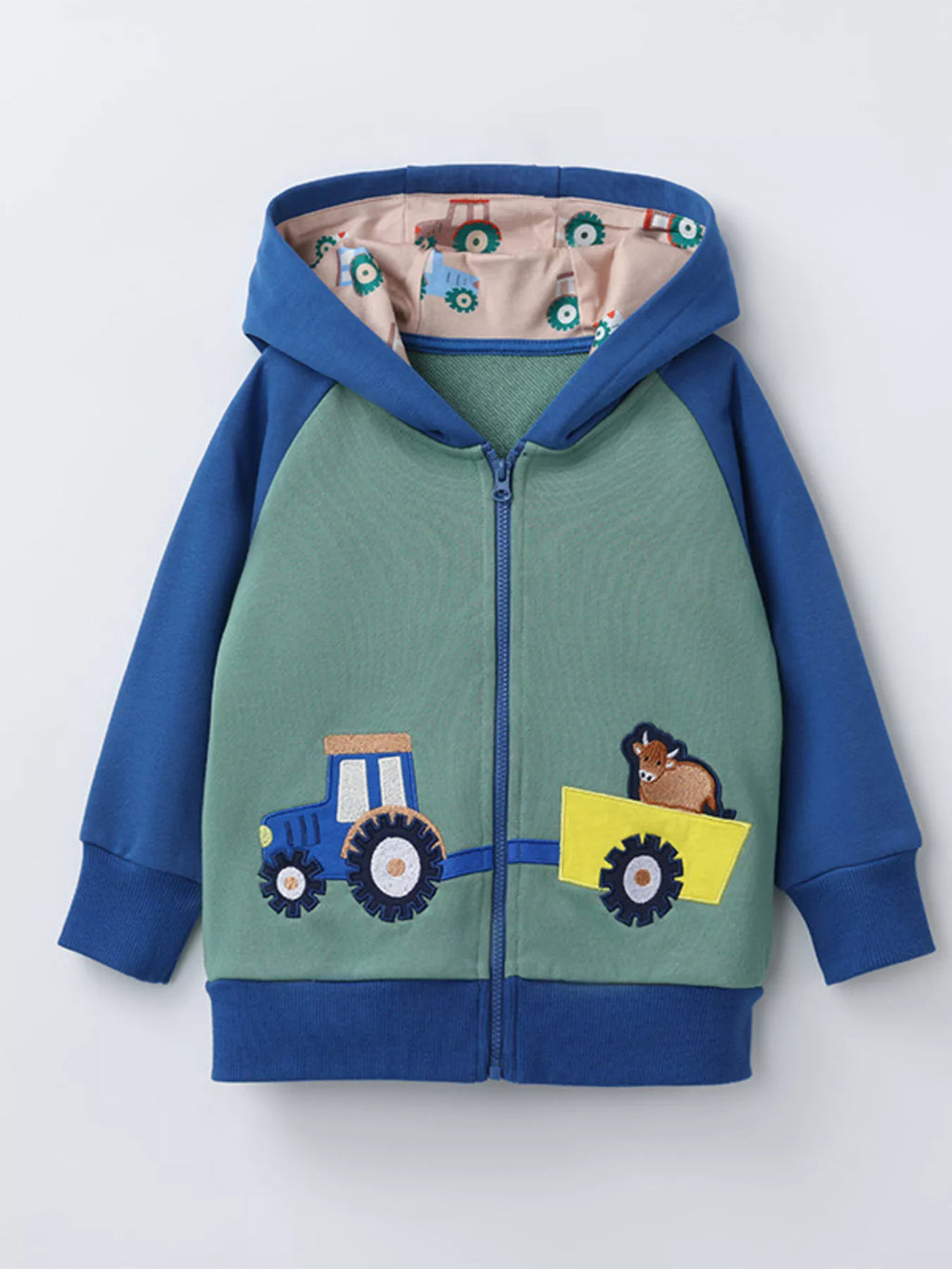 Children's Tractor Zip-Up Hoodie by Trendsi