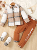 Color Block Button Up Top and Pants Set by Trendsi