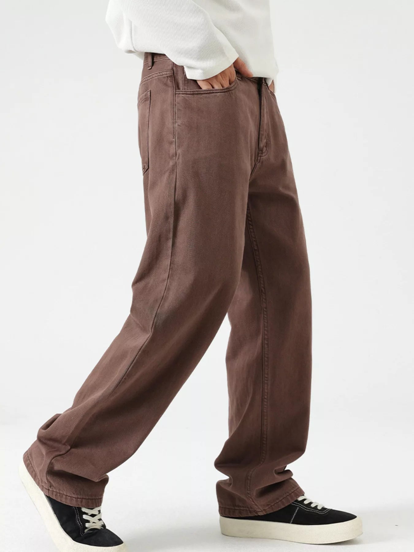 Men's Vintage Wash Wide Leg Jeans by Trendsi