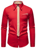Men's Button Up Long Sleeve Shirt by Trendsi