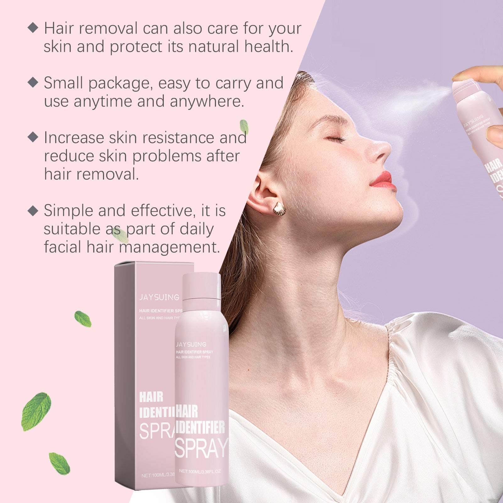 Jaysuing Facial Hair Removal Spray, Easily Softens Hair Facial Cleansing And Gentle Hair Removal Spray by DC-THE CEO