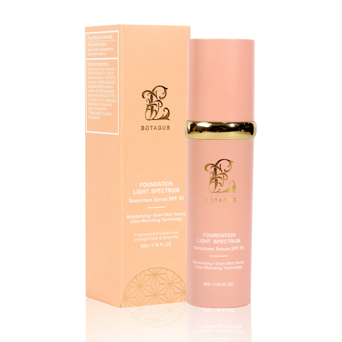 BOTAGUS Foundation 4 In 1-Light Spectrum,Protecting From Sun With SPF 50,For Gym, Sports, Dancing Concealer Coverage Flawless by DC-THE CEO
