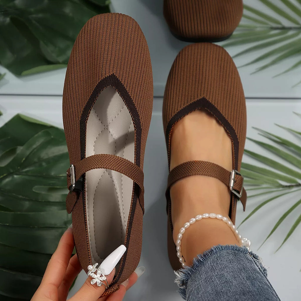 Round Toe Mesh Slip-Ons by Trendsi