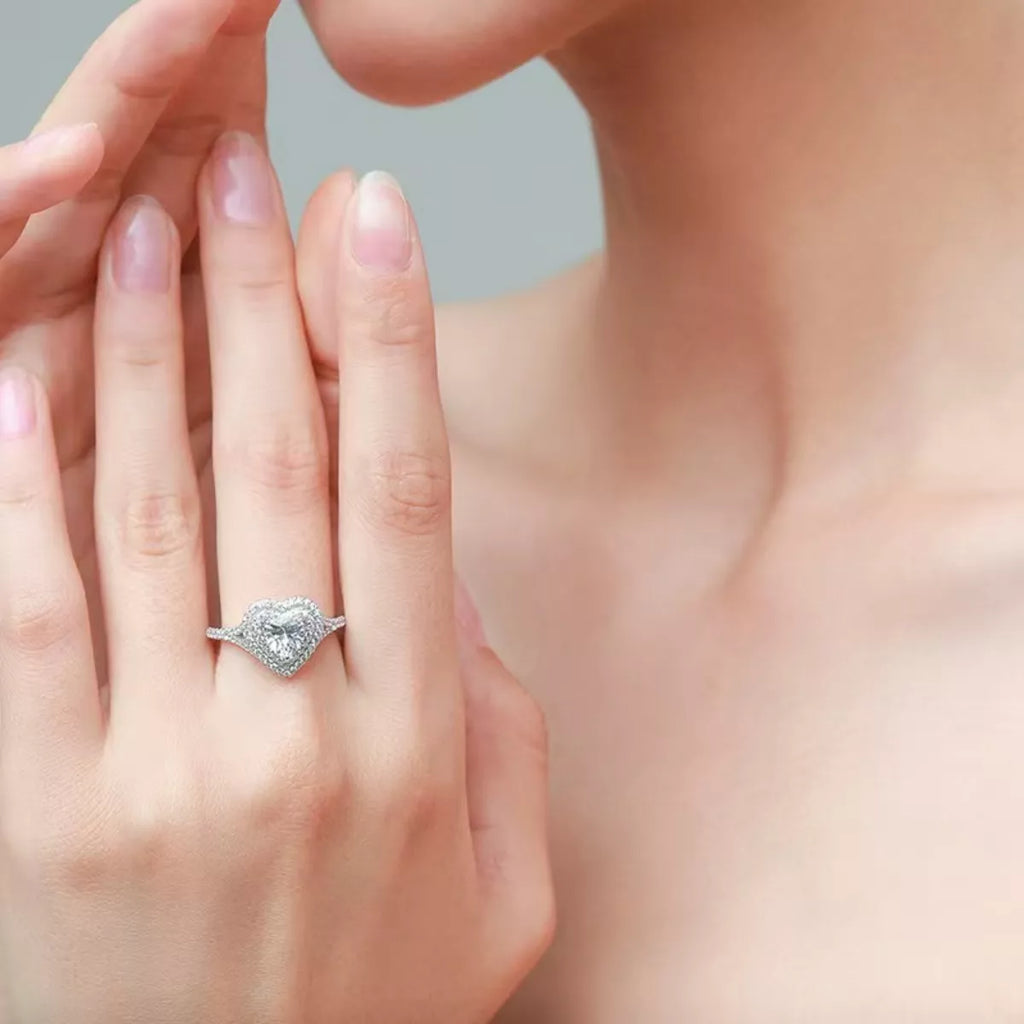 1 Carat Moissanite Heart-Shaped Ring by Trendsi