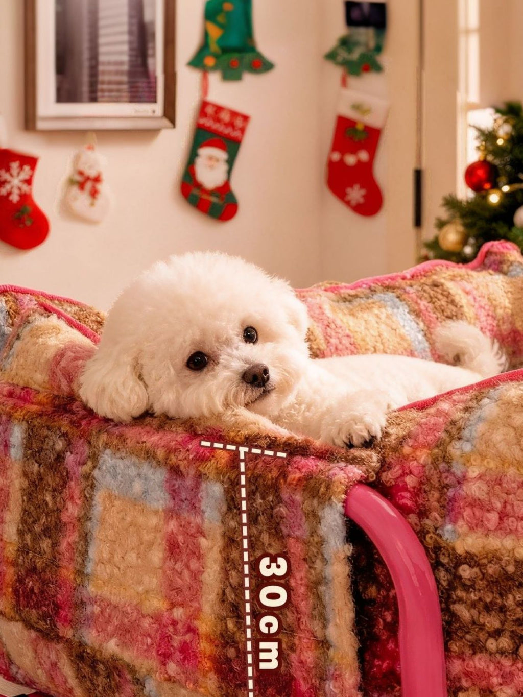 Plaid Pattern Plush Sofa Pet Bed by Trendsi