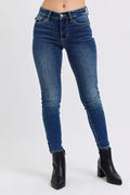 Judy Blue Full Size Run Mid-Rise Waist Skinny Jeans with Thermal Lining by Trendsi
