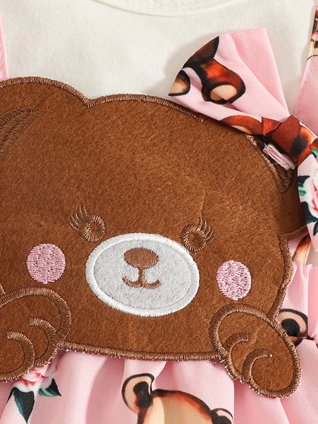 Children's Bear Long Sleeve Dress with Headband by Trendsi