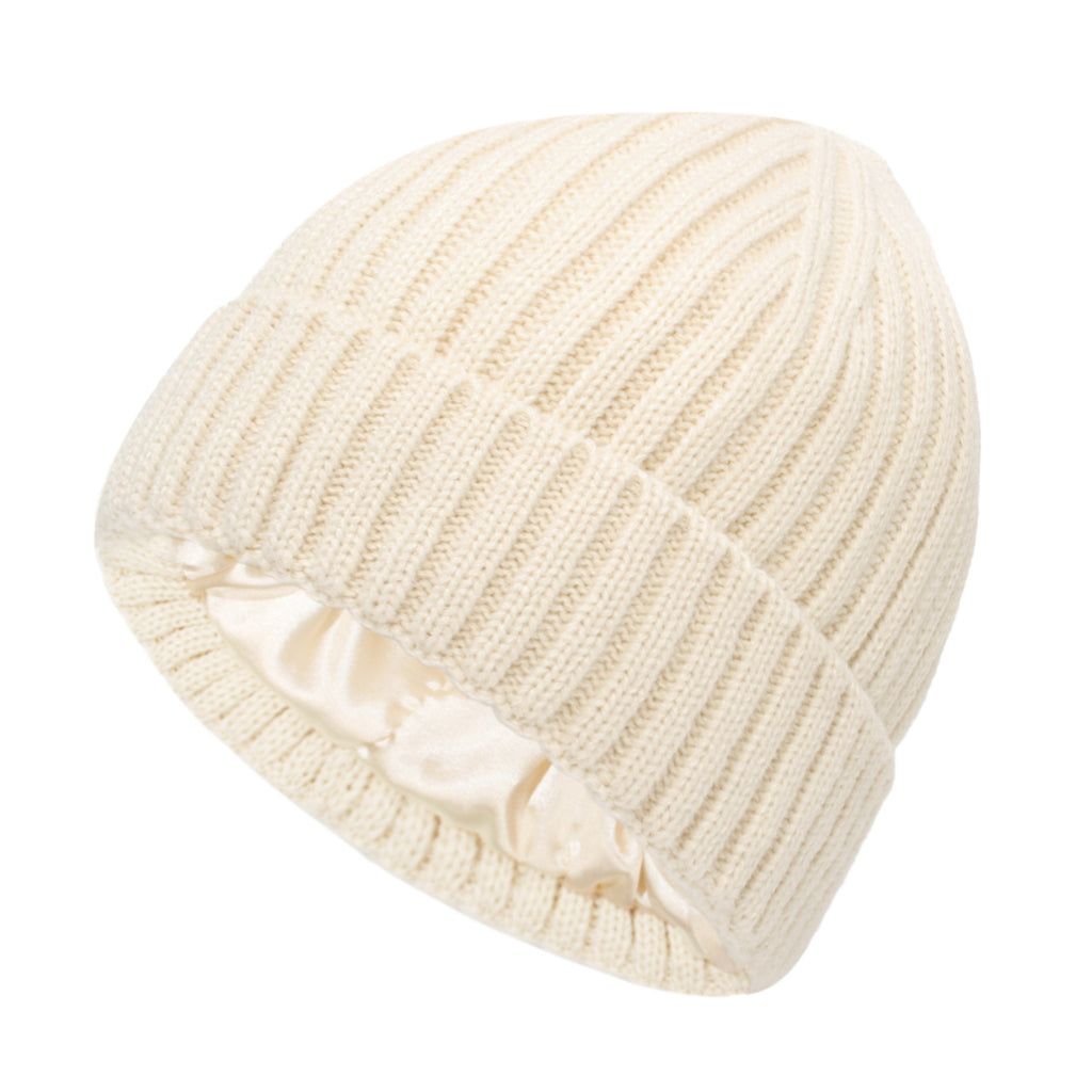 Satin Warm All-matching Slipover Knitted Hat by DC-THE CEO
