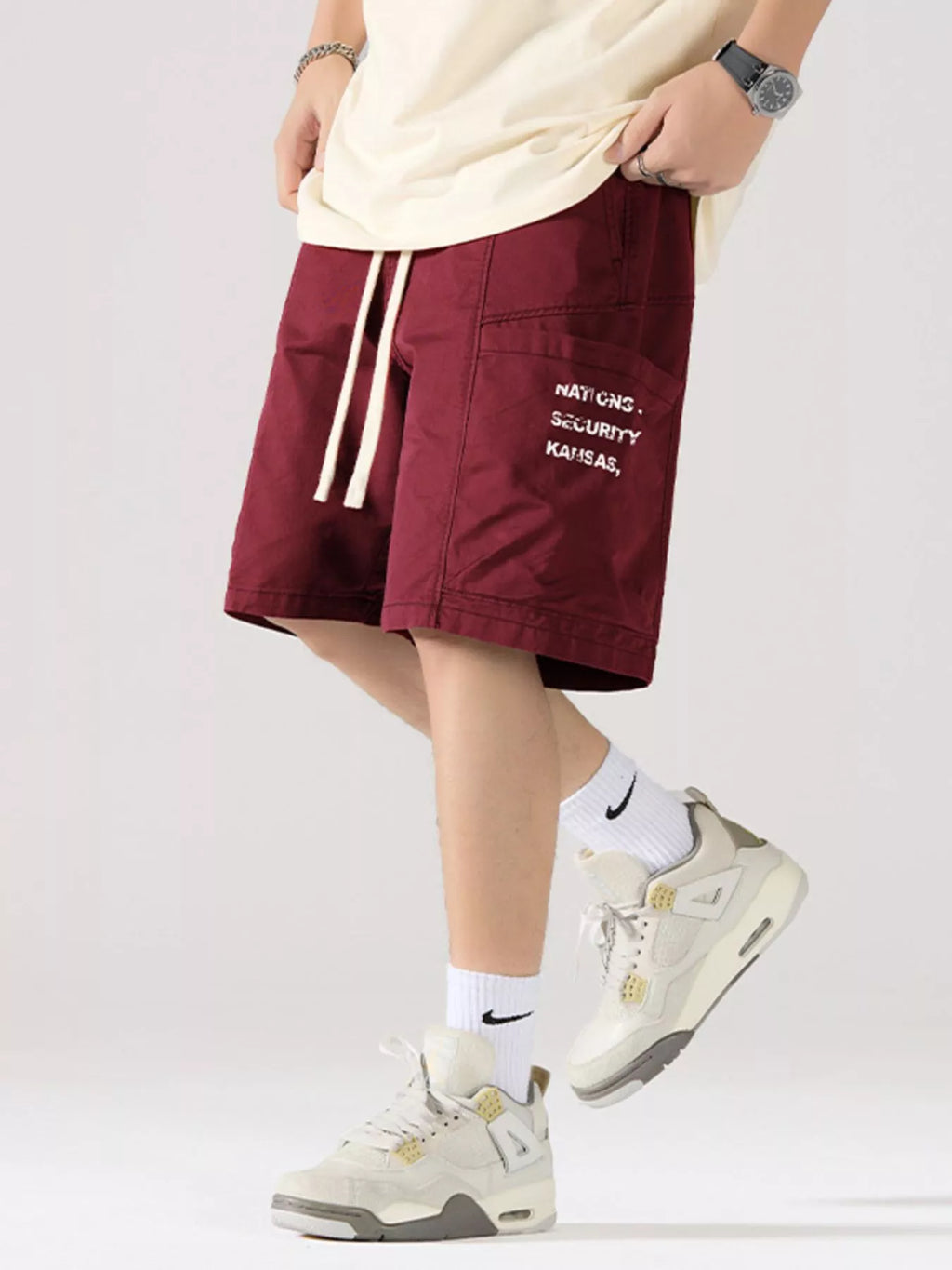 Men's Full Size Casual Cargo Shorts with Drawstring Plus Size by Trendsi