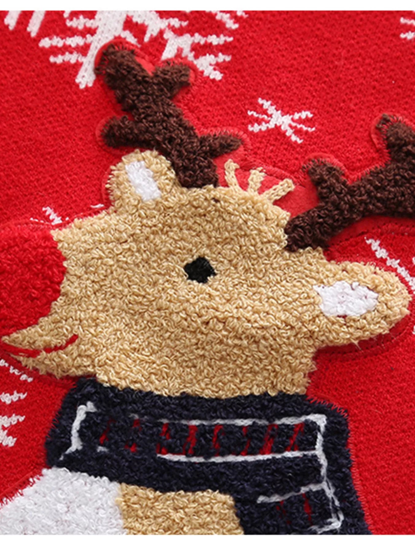 Children's Christmas Reindeer Snowflake Knitted Sweater by Trendsi