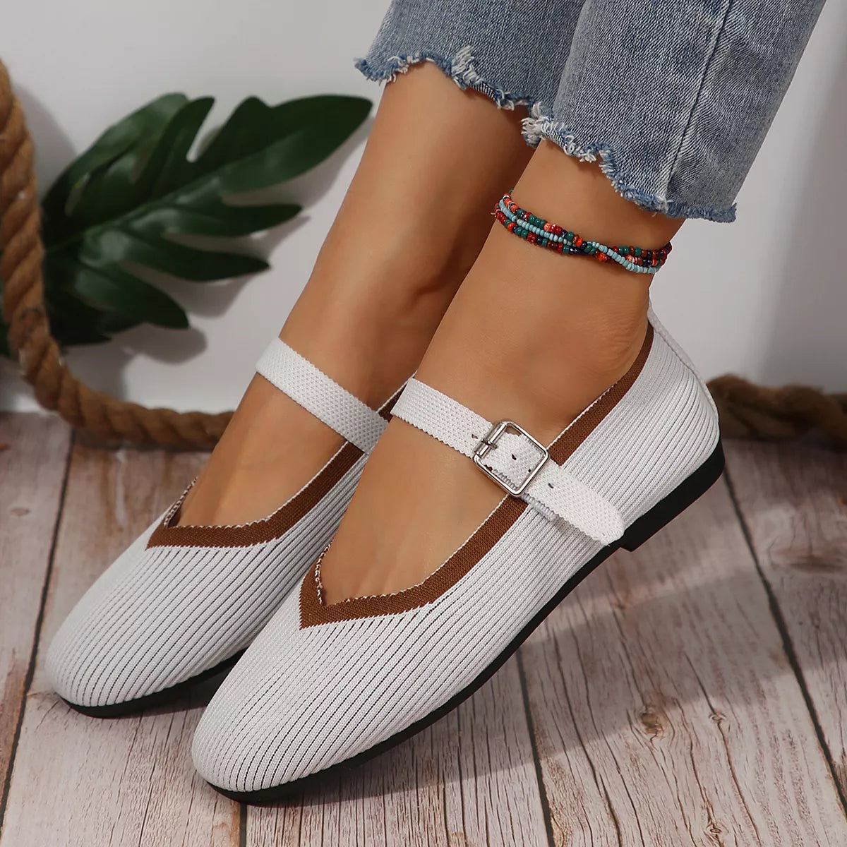 Round Toe Mesh Slip-Ons by Trendsi
