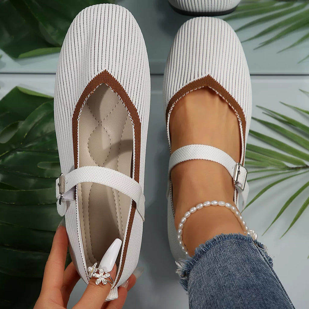 Round Toe Mesh Slip-Ons by Trendsi