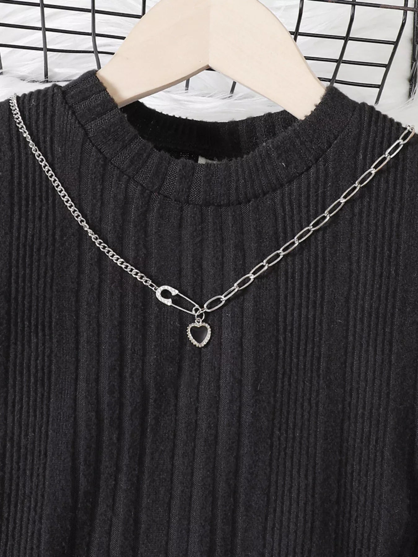 Children's Ribbed Knit Long Sleeve Dress by Trendsi
