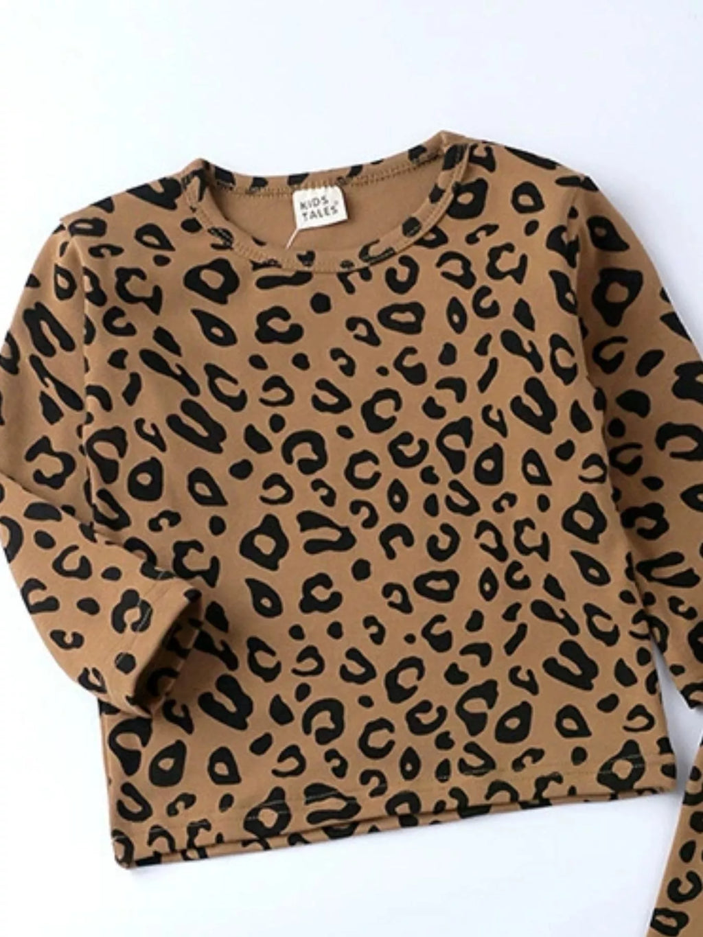 Children's Leopard Print Long Sleeve Top and Pants Set by Trendsi
