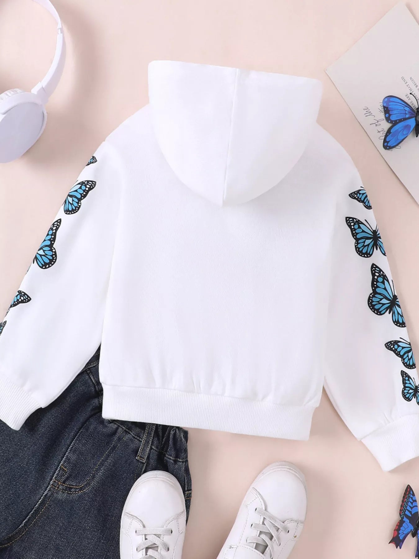 Children's Printed Long Sleeve Hoodie by Trendsi