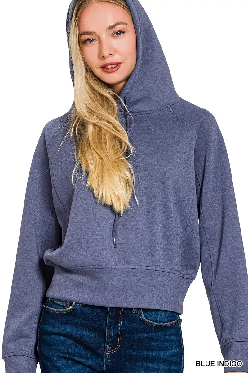 Zenana Drawstring Scuba Hoodie by Trendsi