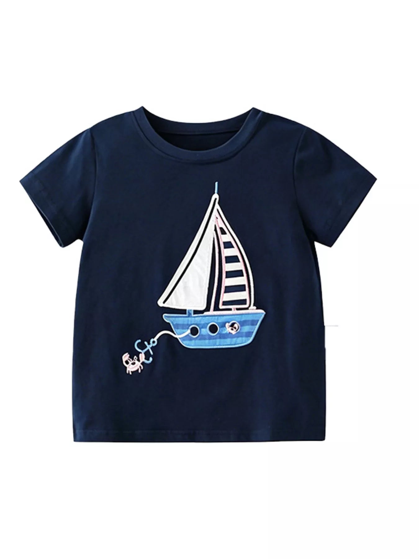 Children's Sailboat Graphic Round Neck T-Shirt by Trendsi