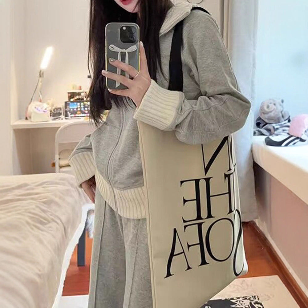 Version Of Chanel's Style Casual Multicolor Coat Wide Leg Trousers Two-piece Set by DC-THE CEO