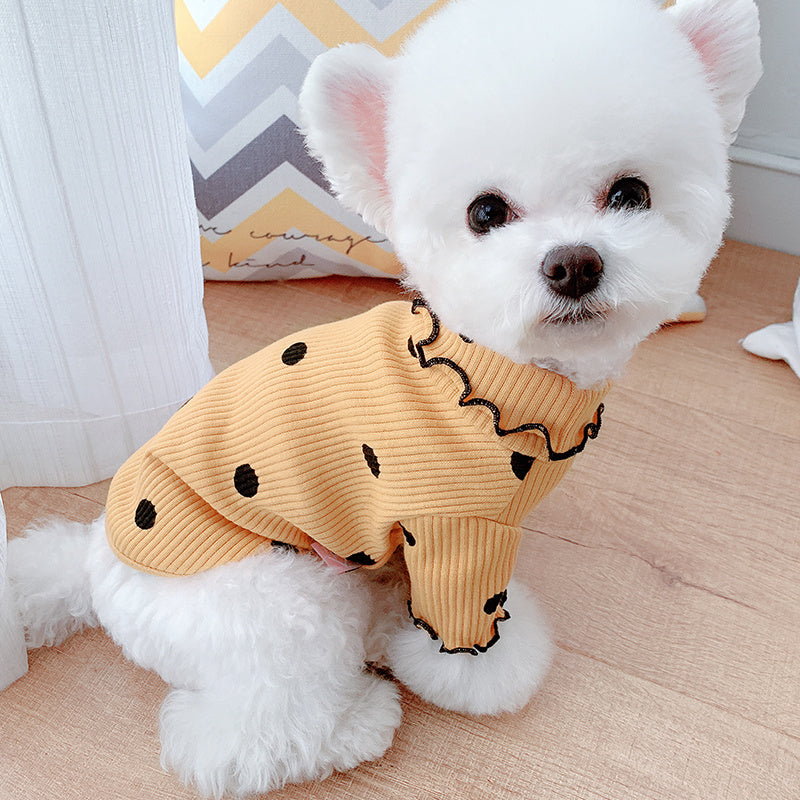 Dot turtleneck dog bottoming shirt by DC-THE CEO