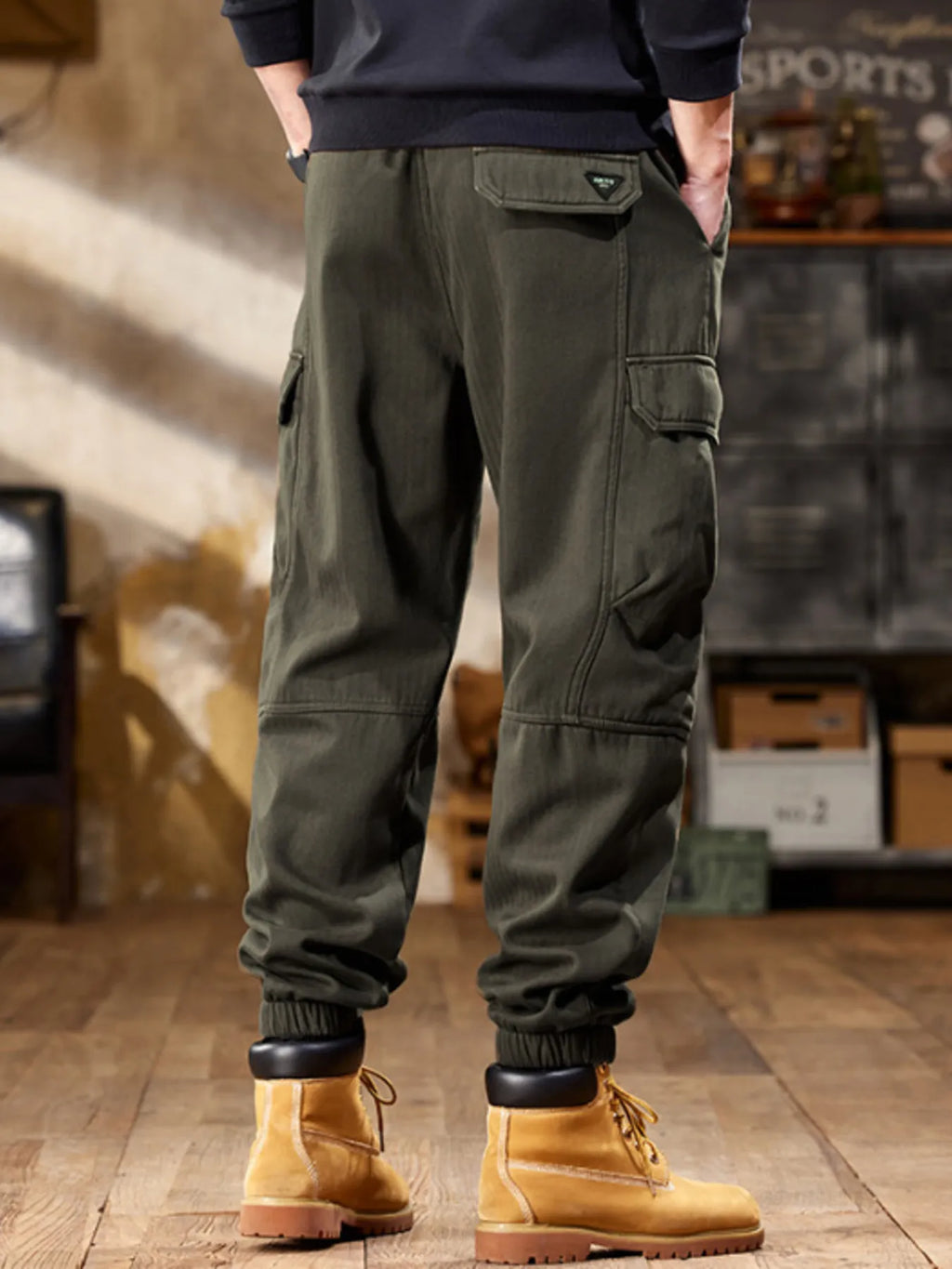 Men's Plus Size Casual Cargo Pants by Trendsi