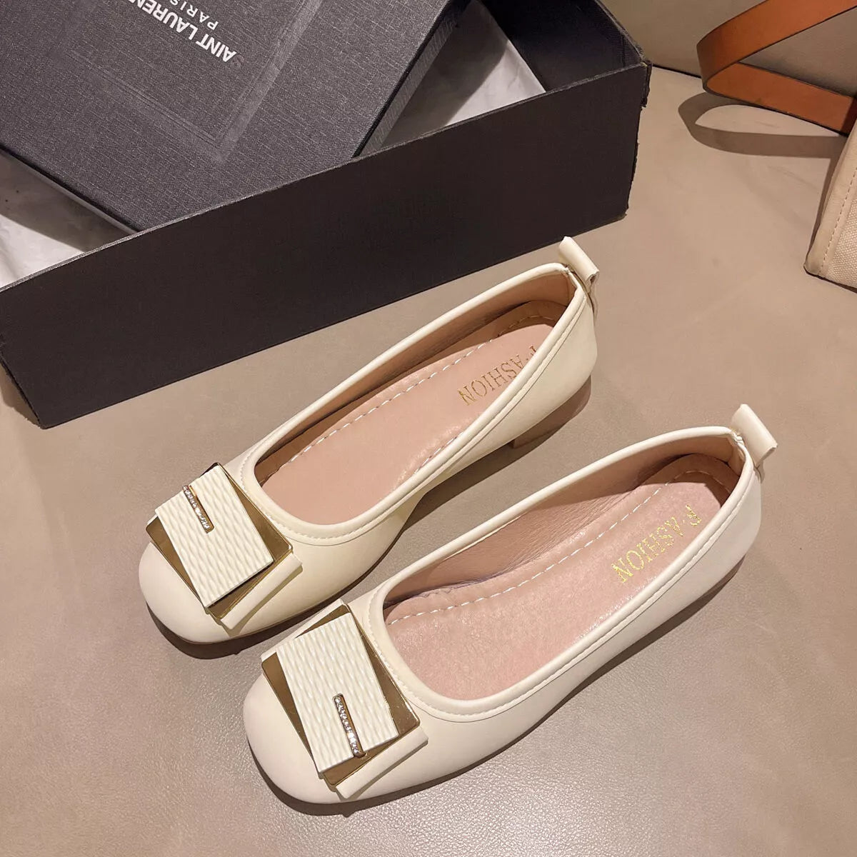 Round Toe Block Heels Slip-Ons by Trendsi