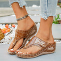 Toe Post Wedge Sandals by Trendsi