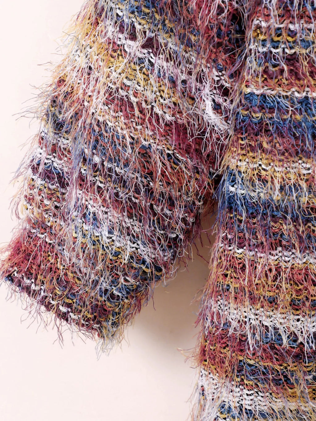 Children's Colorful Knitted Fuzzy Cardigan by Trendsi