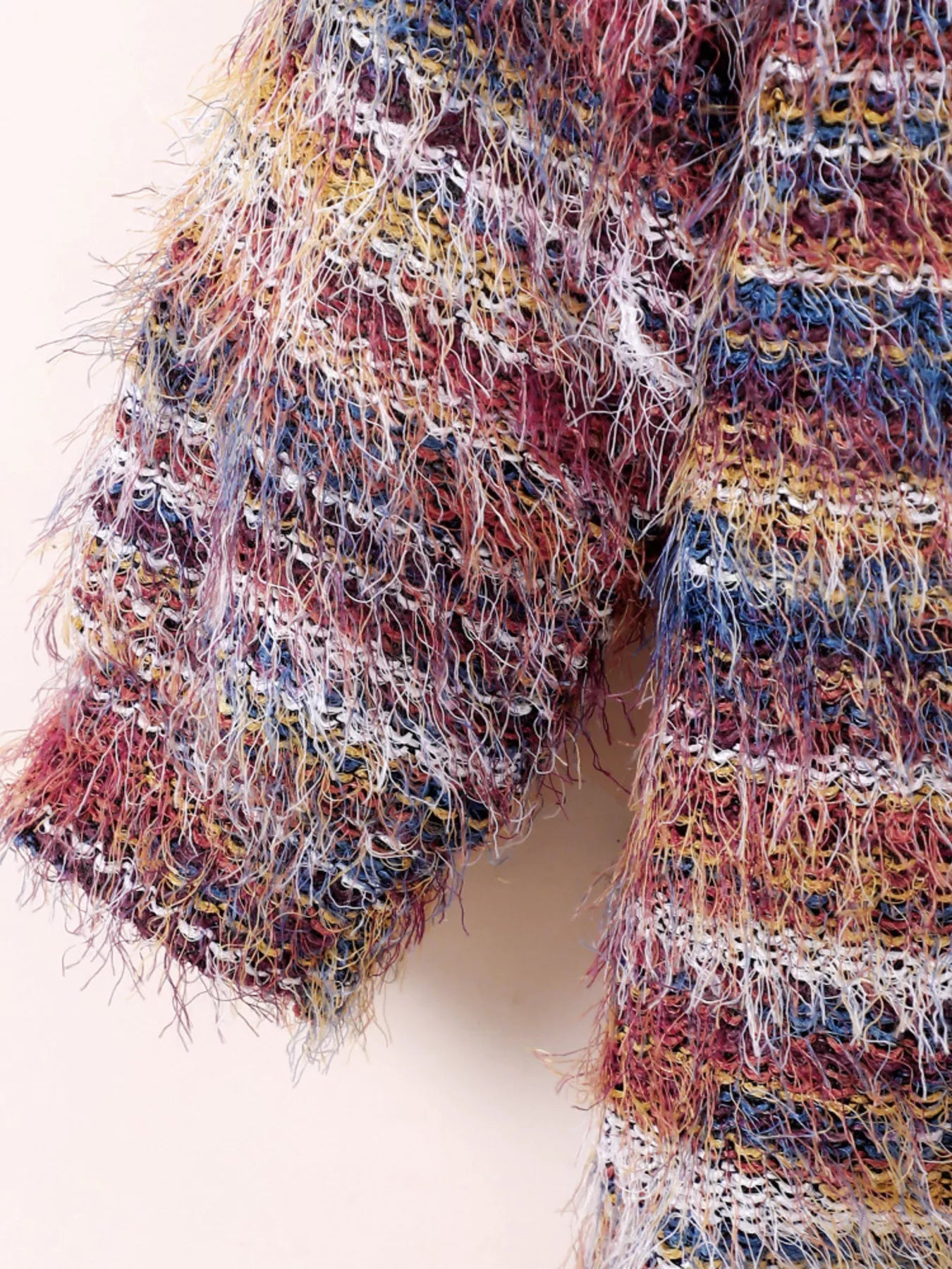 Children's Colorful Knitted Fuzzy Cardigan by Trendsi